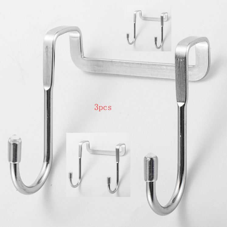 Stainless steel S-type hook kitchen cabinet door double hook bathroom hook dormitory bedside metal S-shaped hook