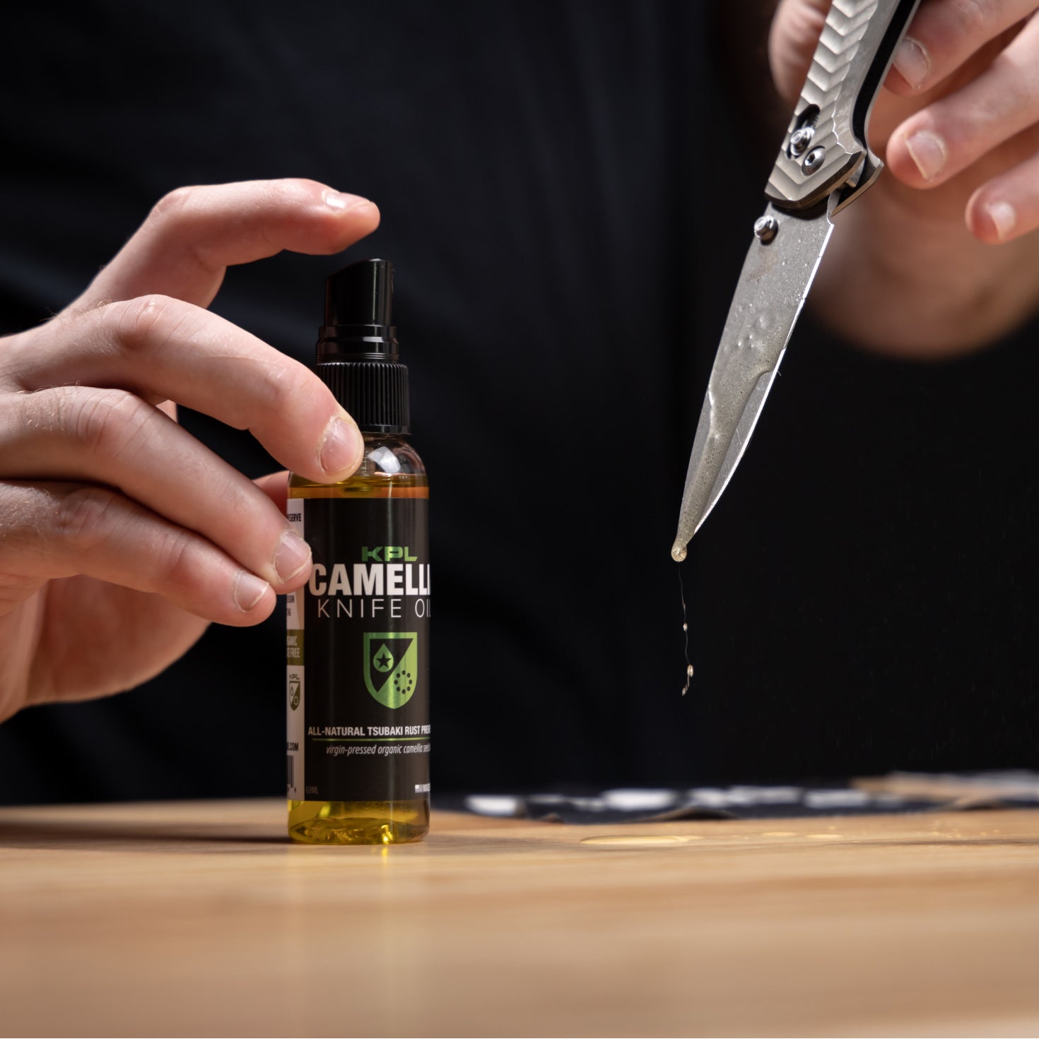 Organic Camellia Kitchen Knife Oil - Carbon Steel and Cast Iron