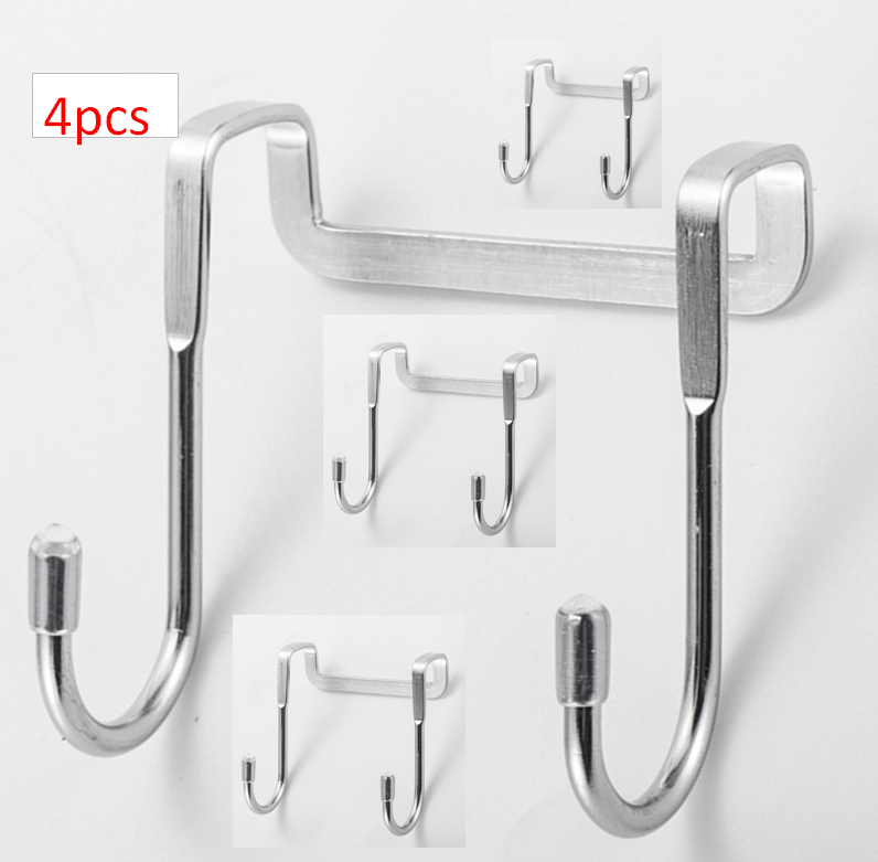 Stainless steel S-type hook kitchen cabinet door double hook bathroom hook dormitory bedside metal S-shaped hook
